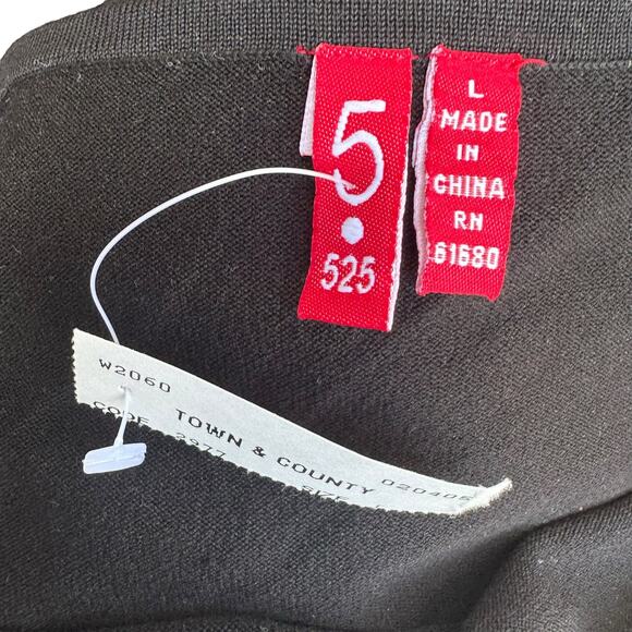 New 525 Knitted Women Black Knitted Knotted Chiffon Overlay Strapless Tube Top L - Picture 6 of 6